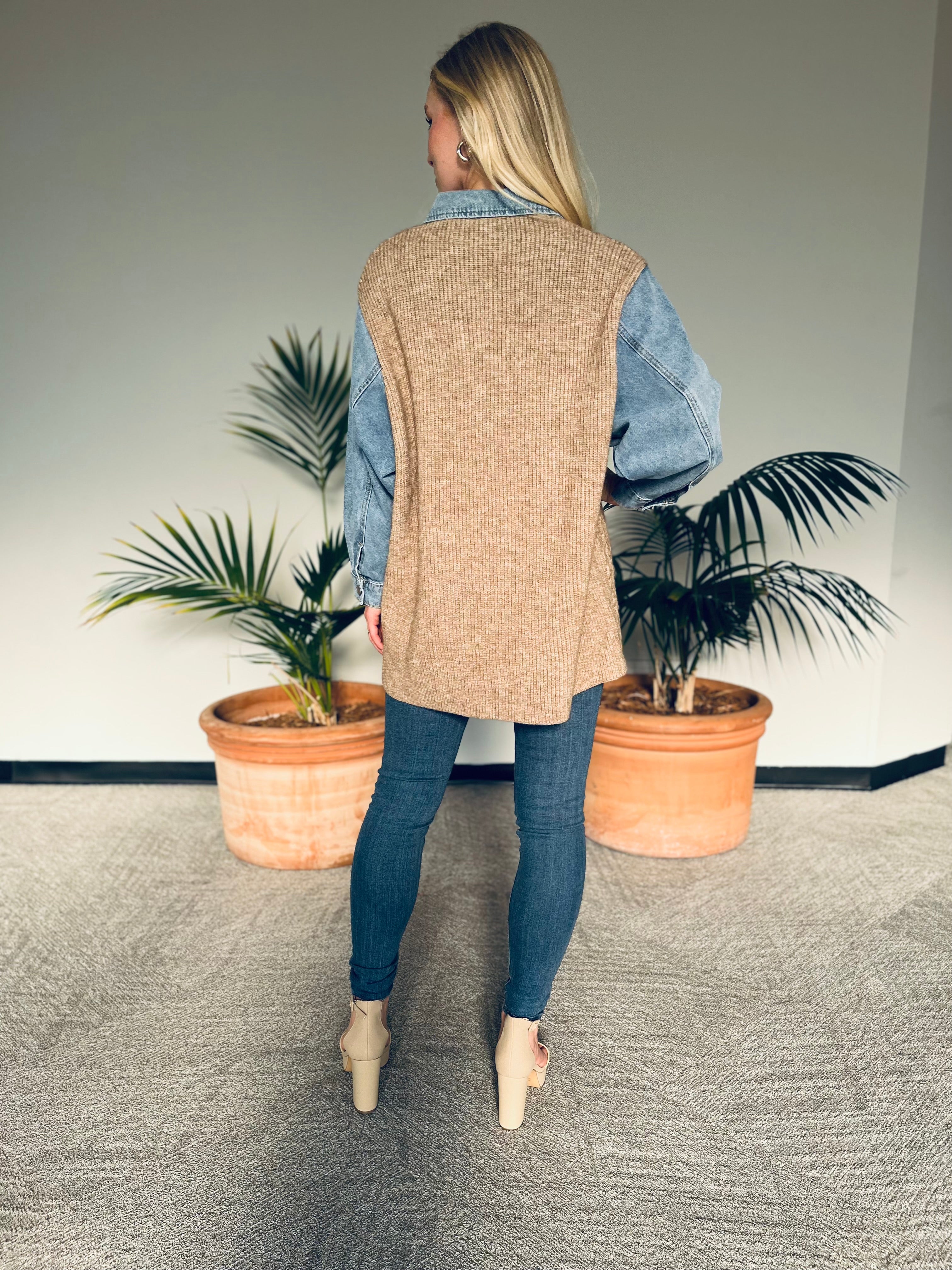 Denim Sweater Jacket