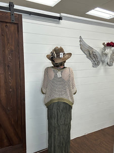 Olive Fringe Skirt