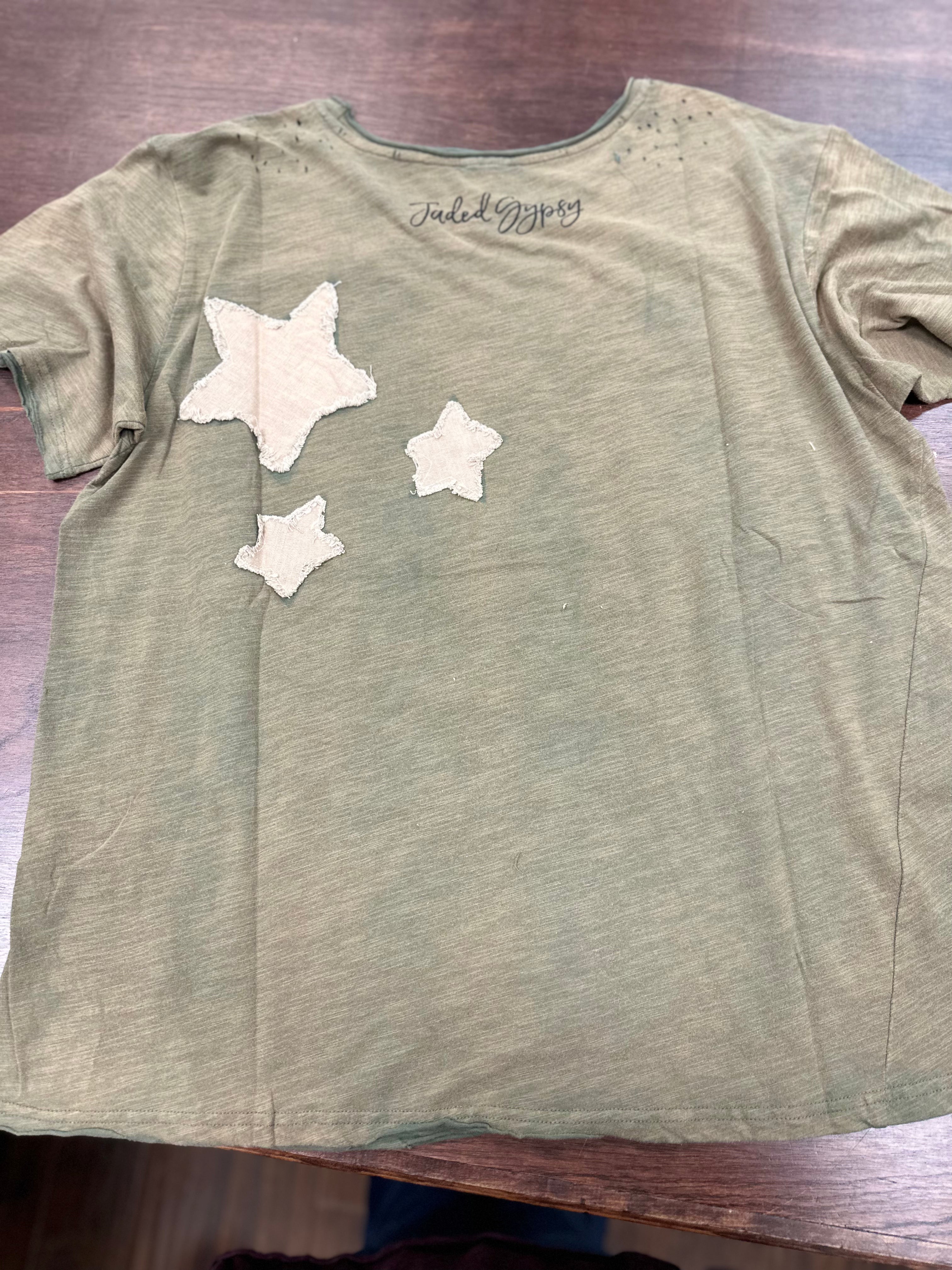 Tattered Tee with Patches