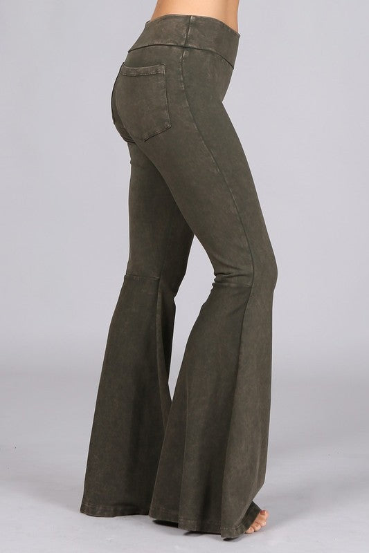 Mineral Wash Flared Bell Bottom Pant