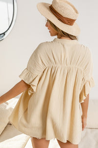Loose Fit Wrinkle Gauze Top